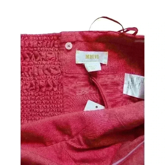 Maeve Anthropologie Red Linen Bustier Top Size Small NWT - Picture 4 of 9